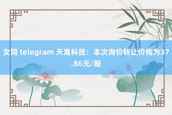 女同 telegram 天准科技：本次询价转让价钱为37.86元/股