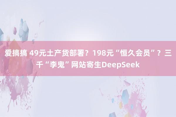 爱搞搞 49元土产货部署？198元“恒久会员”？三千“李鬼”网站寄生DeepSeek