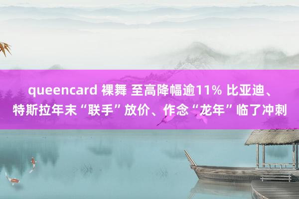 queencard 裸舞 至高降幅逾11% 比亚迪、特斯拉年末“联手”放价、作念“龙年”临了冲刺